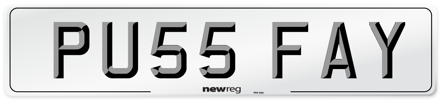 PU55 FAY Number Plate from New Reg